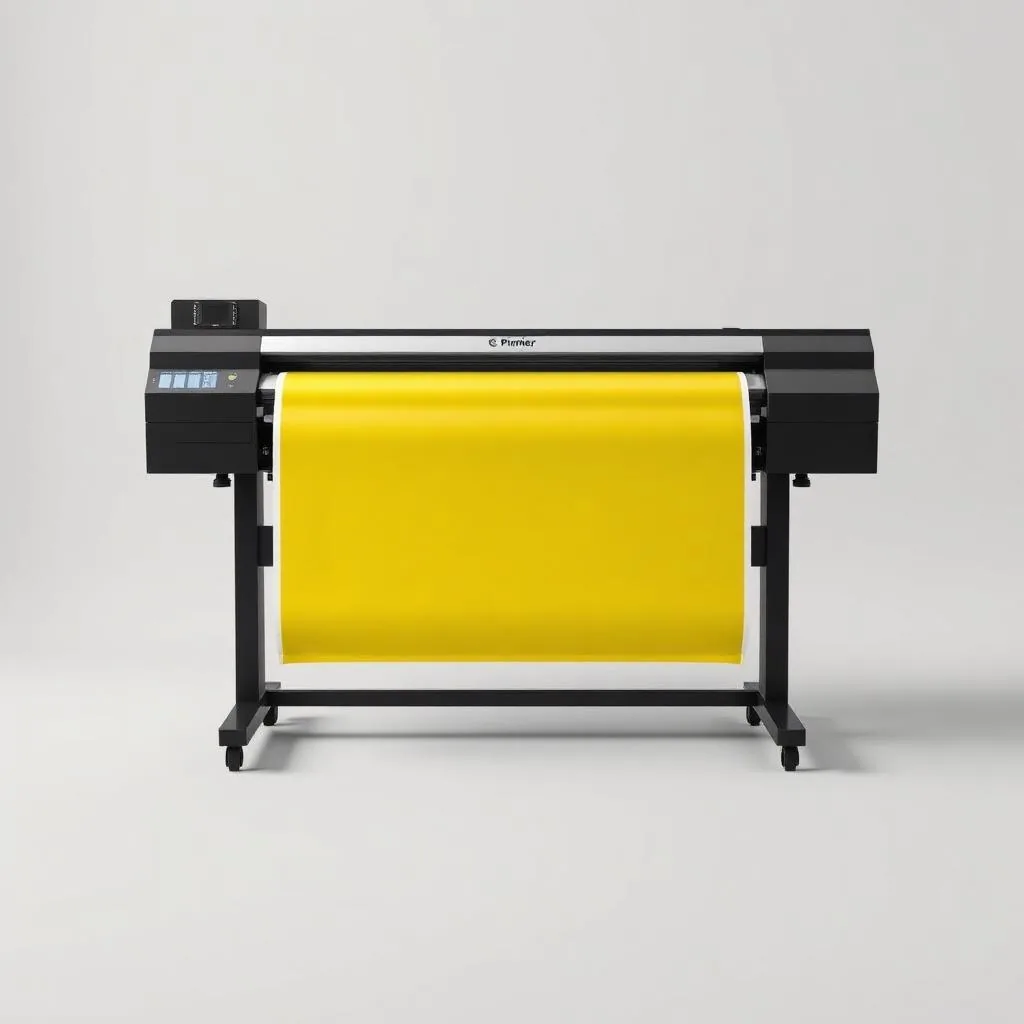Large format printing on a wide roll printer in a Dubai print shop